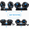 Ventilateur De Voiture 12v Doubles Têtes Rotatives