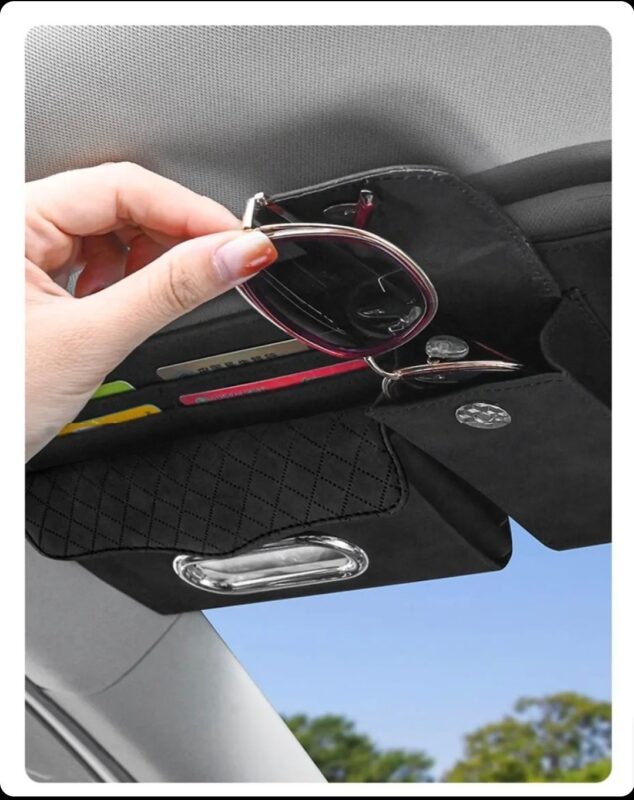 Boite de rangement para-soleil avec stylo