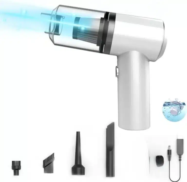 Lambluefly Aspirateur Voiture 4-en-1 Sans Fil 21KPA - Mini Aspirateur Pliable Puissant Avec Souffleur Et Pompe à Air