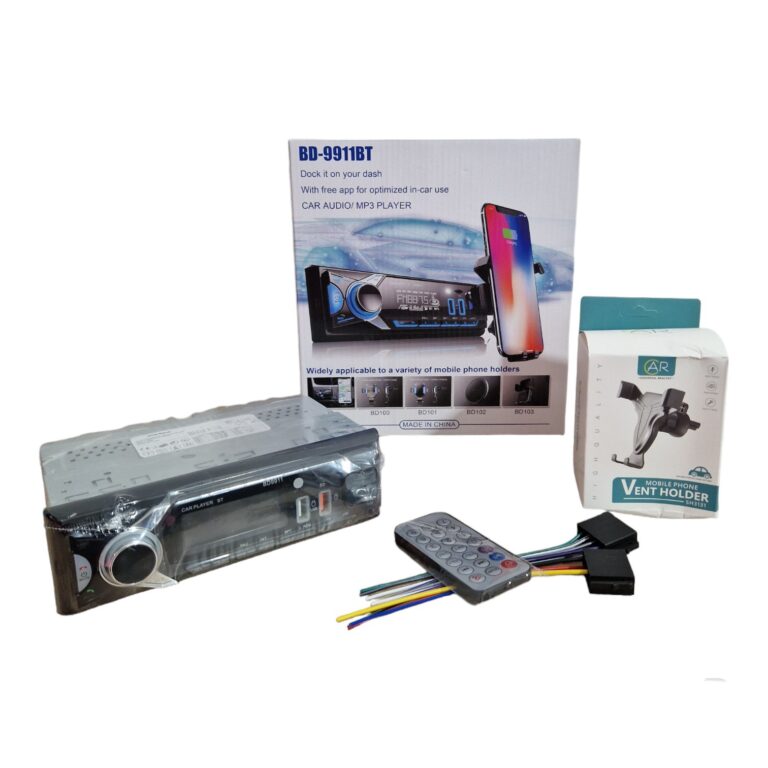 Poste radio BT Avec Support smart-phone intégré 1 Din Radio FM ,SD,TF, 2-USB 12V