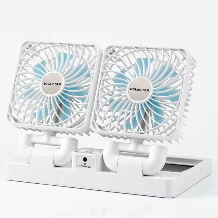 Ventilateur double tête à énergie solaire