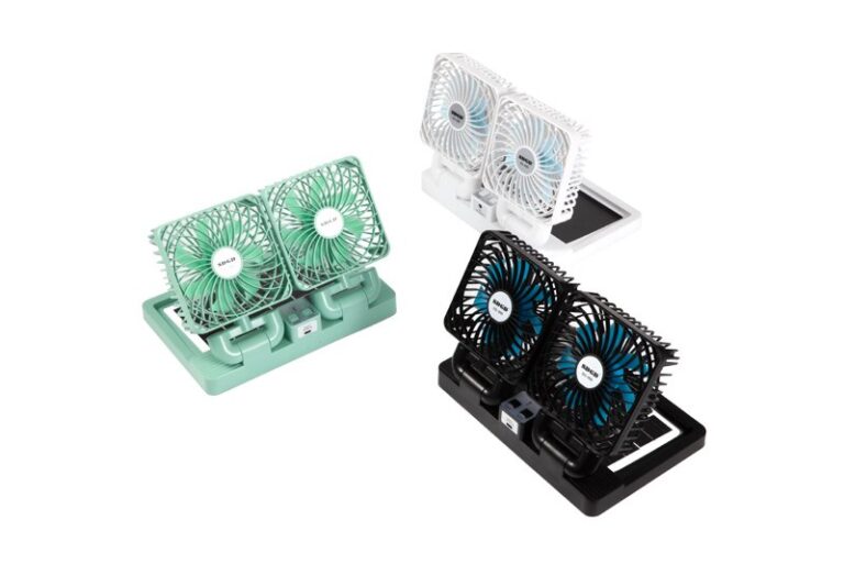 Ventilateur double tête à énergie solaire