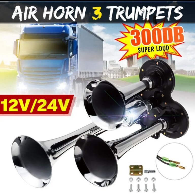 Klaxon à air de 3 trompettes 12/24V pour voitures, camions, bateaux, motos