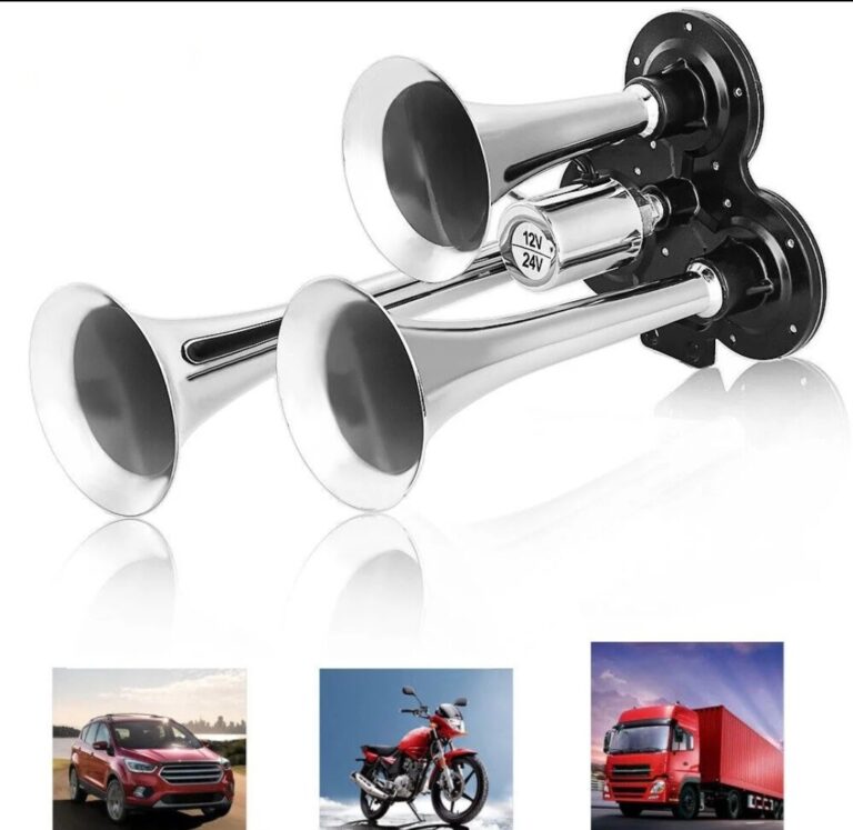 Klaxon à air de 3 trompettes 12/24V pour voitures, camions, bateaux, motos