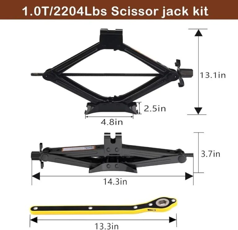 Kit de cric de voiture  avec poignée à cliquet