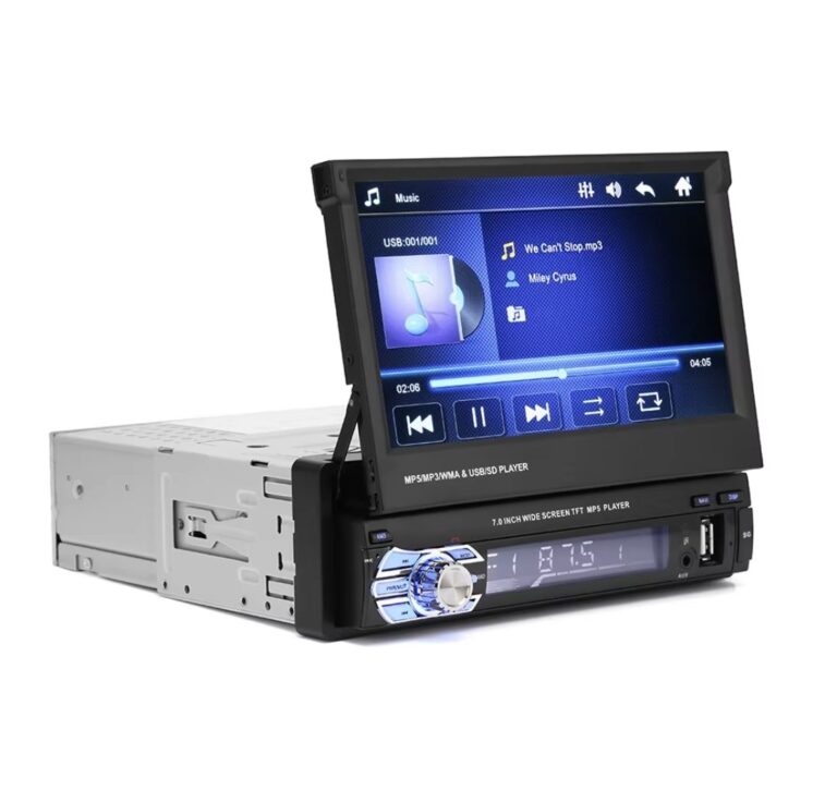 Autoradio 7 pouces 1 Din écran rétractable HD voiture lecteur MP5 autoradio support Bluetooth/USB/Aux