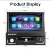 Autoradio Android Ecran Rétractable 7Pouces Navigation GPS Wi-Fi