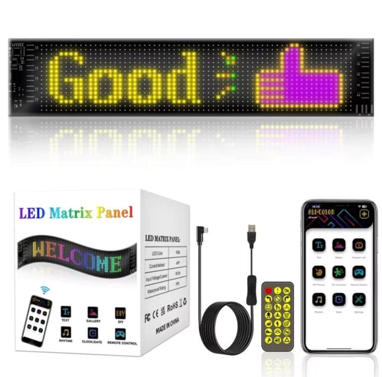 Panneau lumineux LED pour vitre arrière USB 5 V