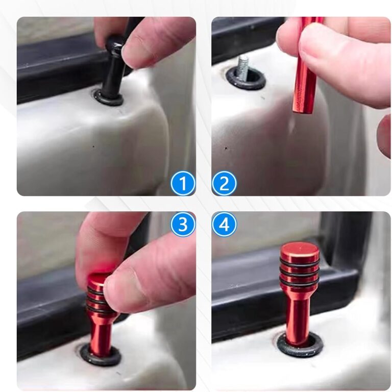 Lot de 4 boutons de verrouillage de porte de voiture - Gris