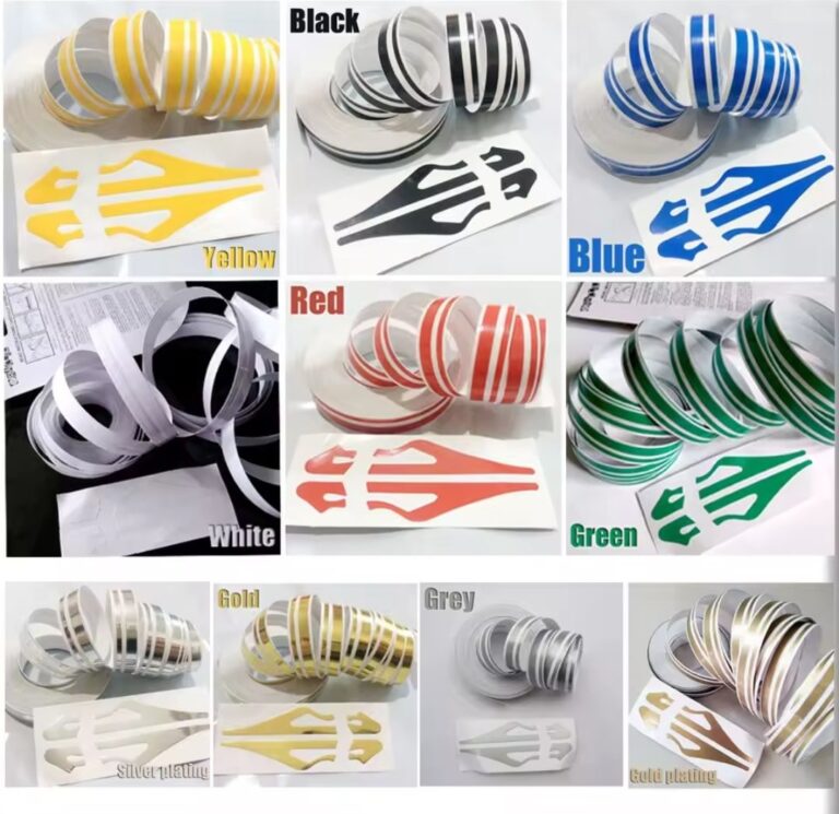 Bande adhésive de carrosserie à double ligne multicolore 9,8M