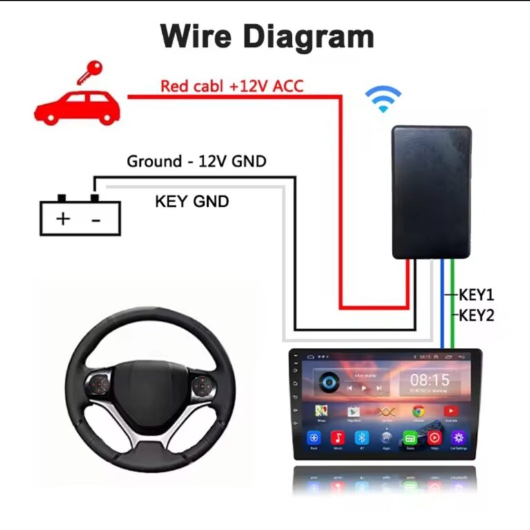 Bouton commande de volant de voiture sans fil HD, 10 touches, universel pour voiture Noir/Argent TOPSYSTEME