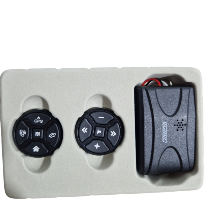 Bouton commande de volant de voiture sans fil HD, 10 touches, universel pour voiture Noir/Argent TOPSYSTEME