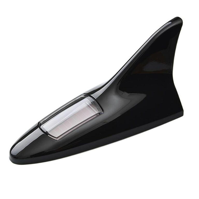 Antenne LED forme requin à energie solaire Noir