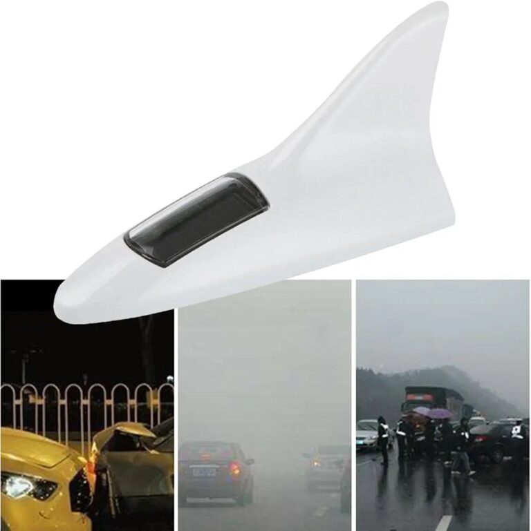 Antenne LED forme requin à energie solaire Noir
