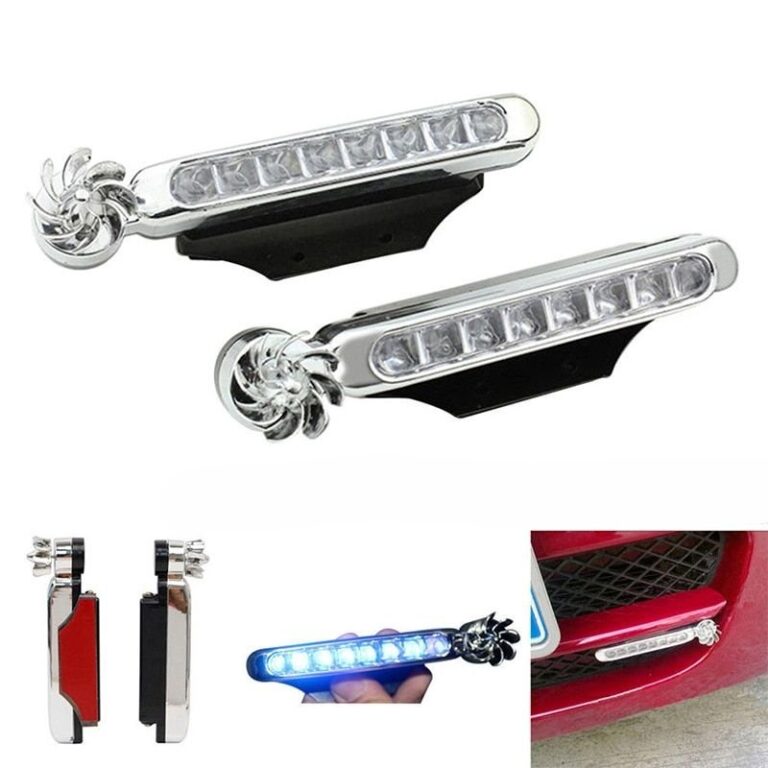 2Pcs LED feux antibrouillard alimenté par le vent