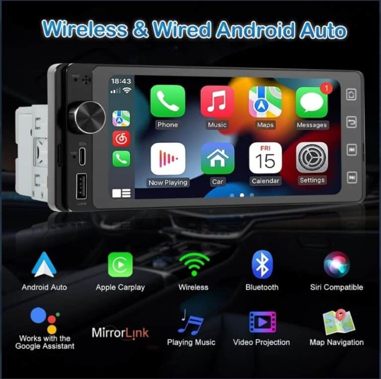 Autoradio avec Écran Tactile 6,2" et CarPlay/Android Sans Fil