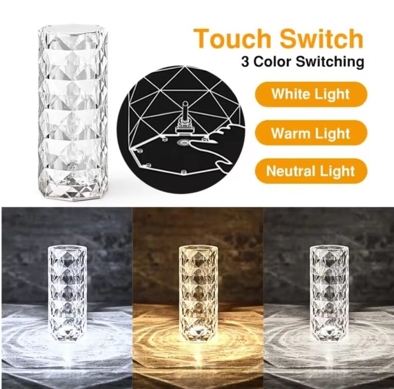 Lampe de Table Led en Cristal