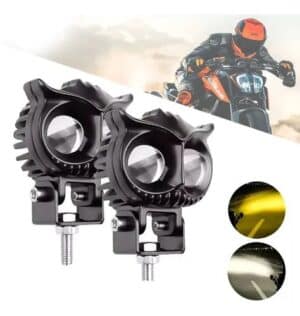 2Pcs Phares Antibrouillard à LED pour Moto en Forme d'oiseau 2000LM