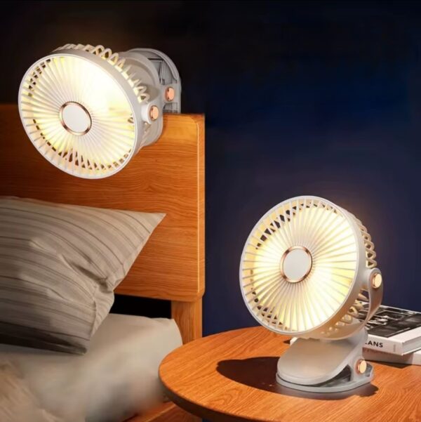 Ventilateur portable à pince  chargement USB avec LED