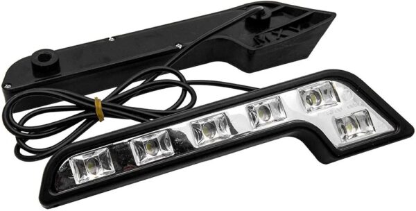 Lot de 2 feux de jour 6 LED pour voiture - Blanc - 12V