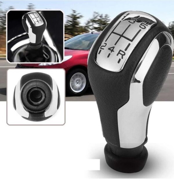 Pommeau de Vitesse Générique compatible Peugeot noir/chrome