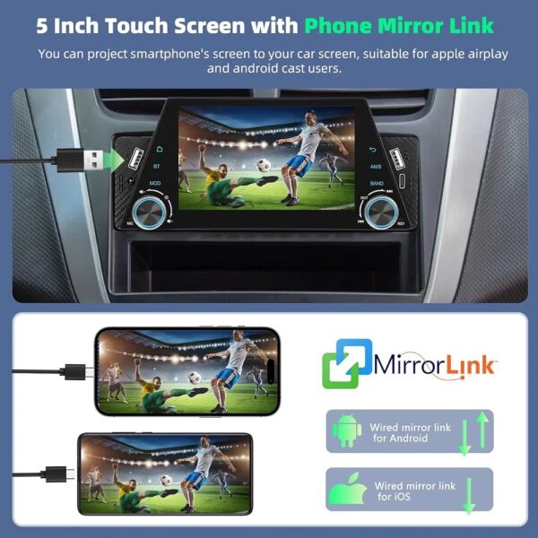 Poste Radio Auto MirrorLink Car  Mp5