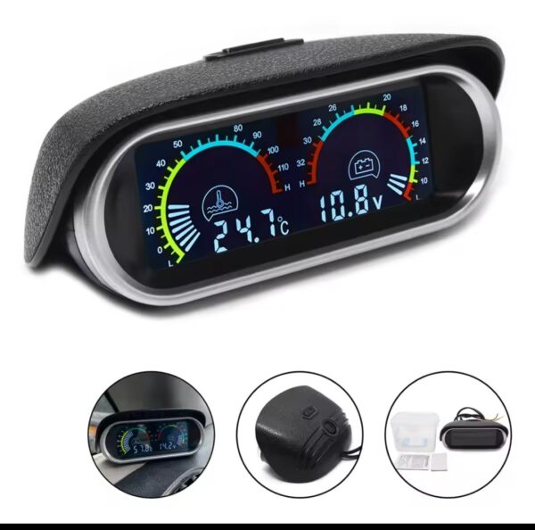 Jauge de température d'eau et voltmètre numérique