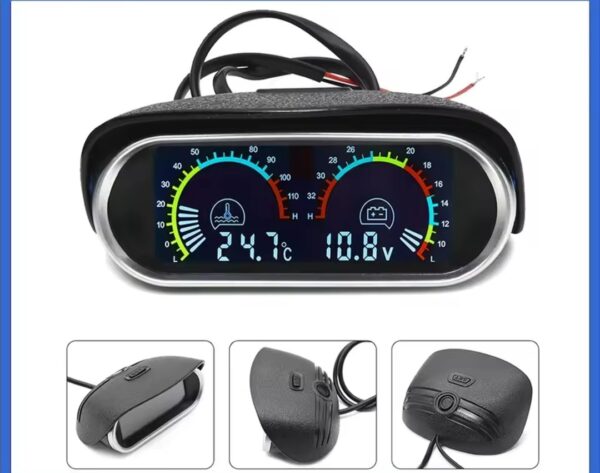 Jauge de température d'eau et voltmètre numérique