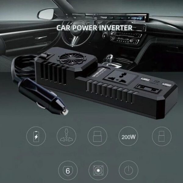 2025/09/1000045068.jpg Convertisseur de courant 12v à 220v onduleur de voiture 200W charge USB