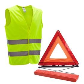Pack de sécurité triangle d'urgence + gilet jaune