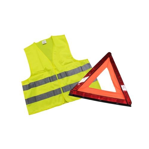 Pack de sécurité triangle d'urgence + gilet jaune