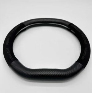 Couvre volant cuir perforé + carbon Peugeot