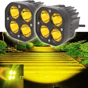 2pcs Loupe antibrouillard lumière jaune 6500K 10-30V