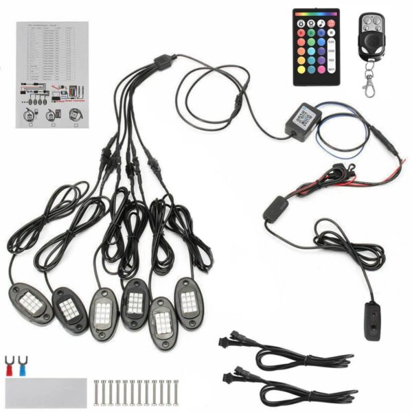 Kit éclairage Passage roue 4x4 LED RGB 6Pcs