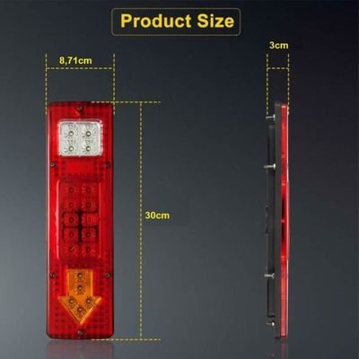 Led Feu Lampes Arriére Camion 12V 2Pcs