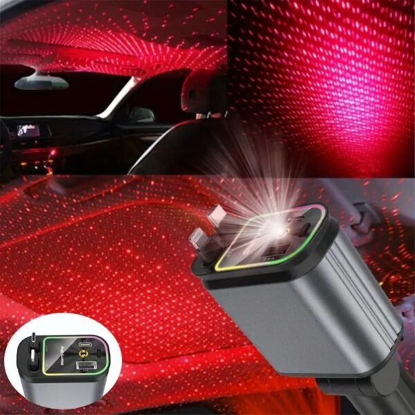 Chargeur Fast Type C + IOS et Eclairage ciel etoilé 120W