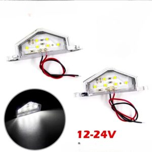 2Pcs feu plaque d'immatriculation 6LED 12-24V