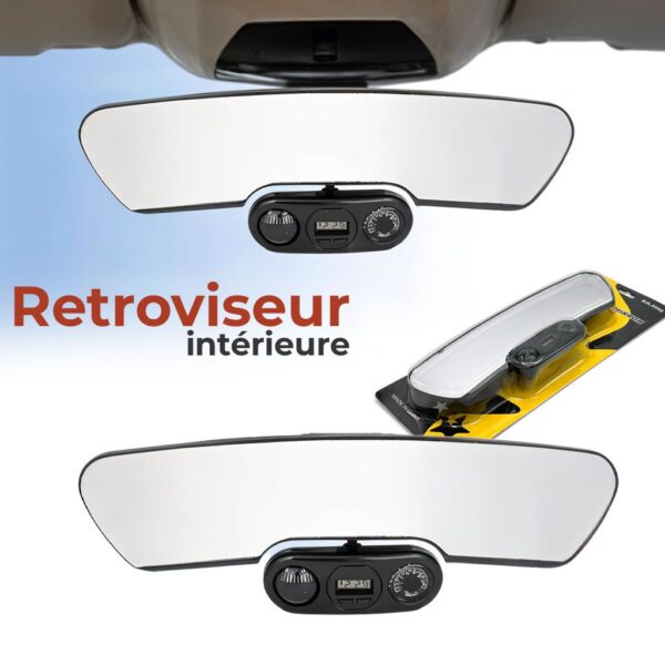 Retroviseur interieur avec boussole, horloge et thermomètre