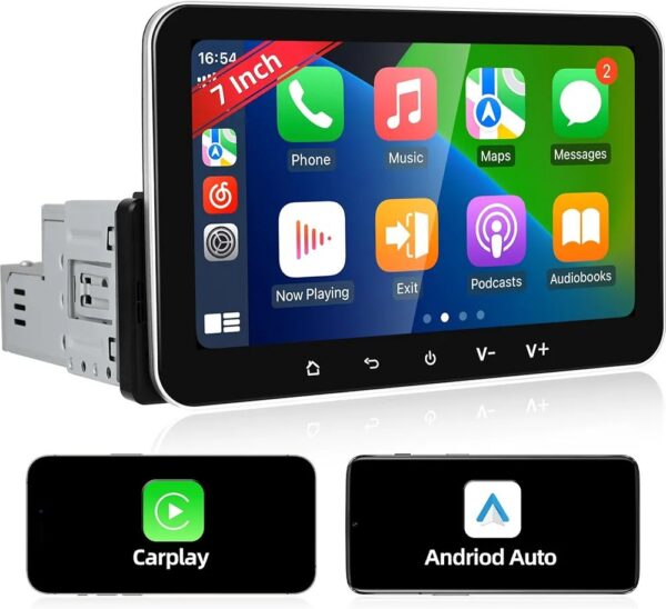 Autoradio Carplay Android Auto  touchscreen 7" - WiFi GPS Navigation SWC Mirror Link FM EQ