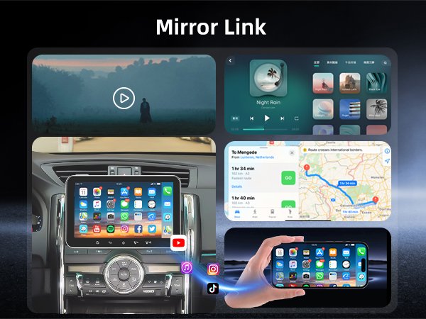 Autoradio Carplay Android Auto  touchscreen 7" - WiFi GPS Navigation SWC Mirror Link FM EQ