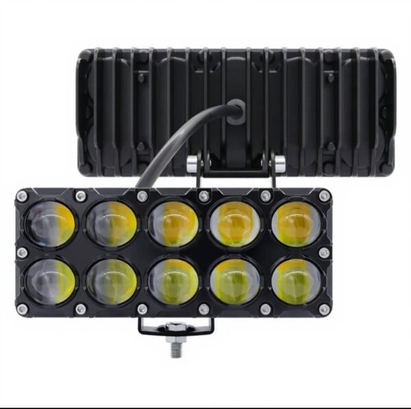 2pcs Projecteur antibrouillard à 10 lentille (blanc+jaune)