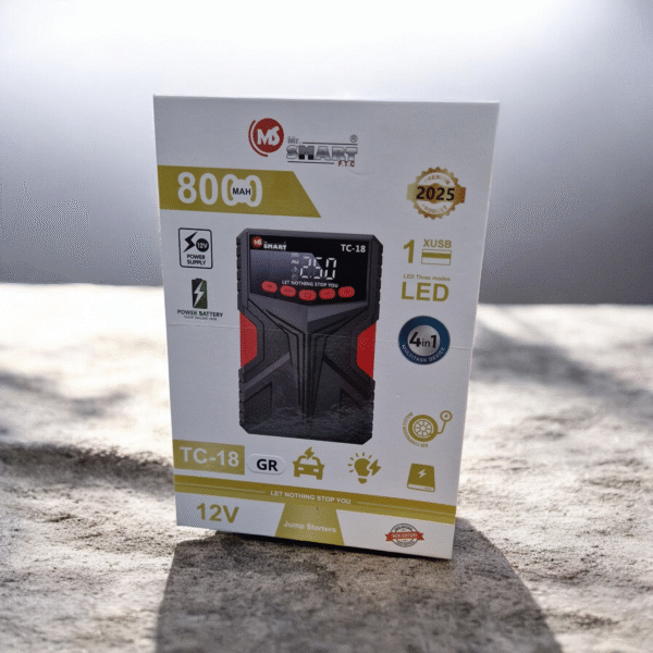 Booster batterie et compresseur multifonctions 4en1 8000mAh