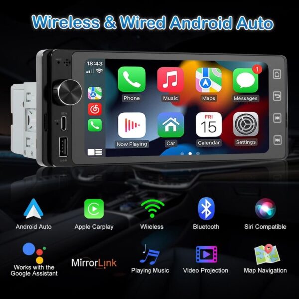 Dvd Autoradio MirrorLink Bluetooth avec écran MP5