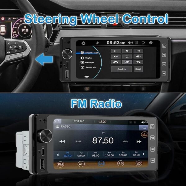 Dvd Autoradio MirrorLink Bluetooth avec écran MP5