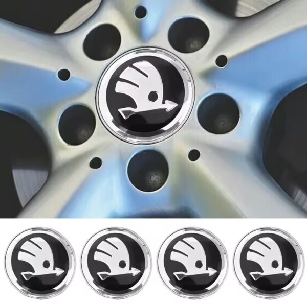 4pcs  capuchon de moyeu central de roue skôda