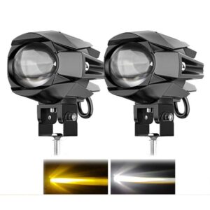 2pcs Phare universel antibrouillard projecteur pour moto
