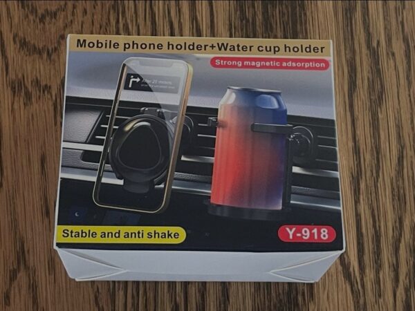 Support pour téléphone portable + porte-gobelet 2en1