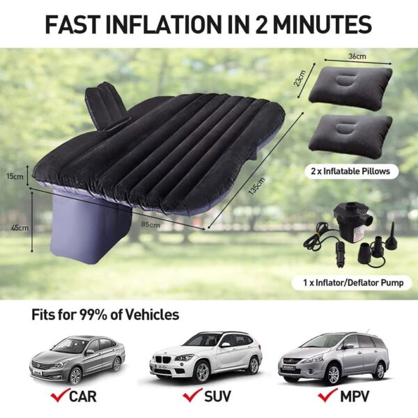 Matelas Gonflable Pour Voiture Avec Pompe 135x88x45 cm 