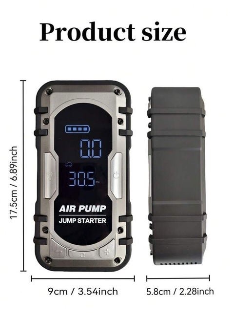 Démarreur de voiture avec compresseur et power bank,torch 4en1 +120W