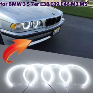 2pcs Phares à LED avec anneaux lumineux BMW 131mm/146mm